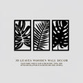 3D Wooden Wall Art Set Black White Laser Cut Modern Decor.